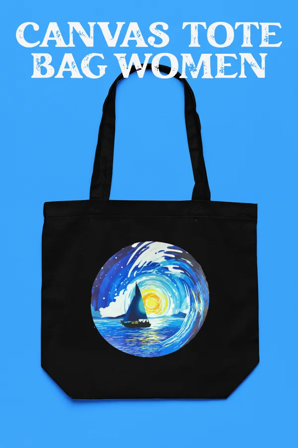 Black_Canvas_Ocean_Tote_Bag_With_Zipper_And_Pocket