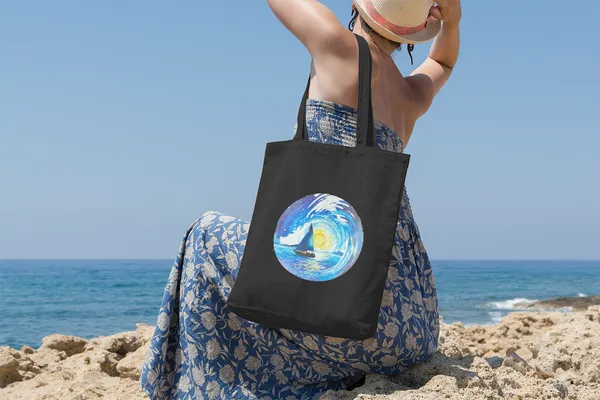 Black_Canvas_Ocean_Tote_Bag_With_Zipper_And_Pocket