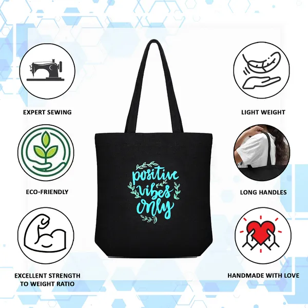 Black_Canvas_Positive_Vibes_Tote_Bag_With_Zipper_And_Pocket
