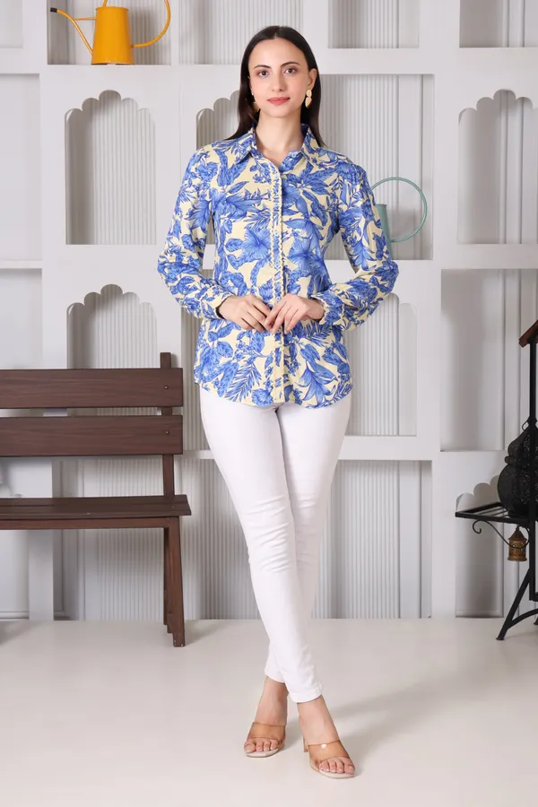 Blue_Rayon_Cotton_Shirts_For_Women