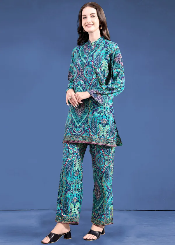 Blue_Rayon_Cotton_Co-Ords_For_Women
