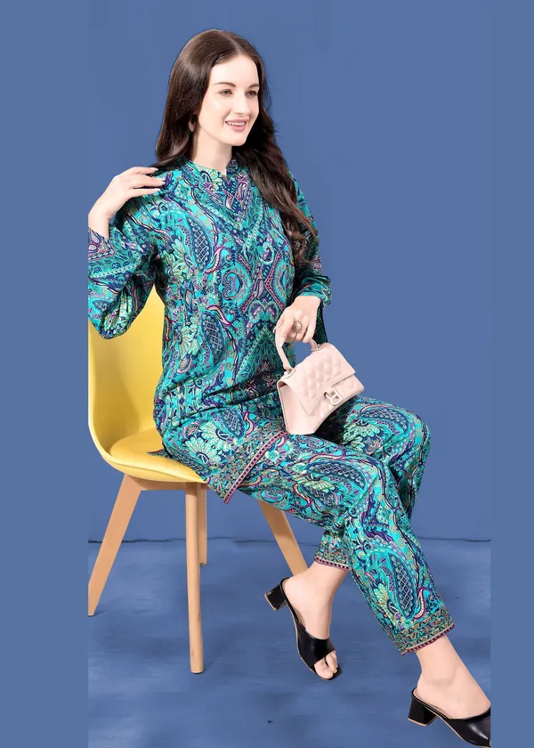 Blue_Rayon_Cotton_Co-Ords_For_Women