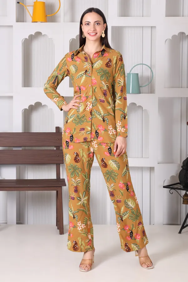 Brown_Rayon_Cotton_Co-Ords_For_Women