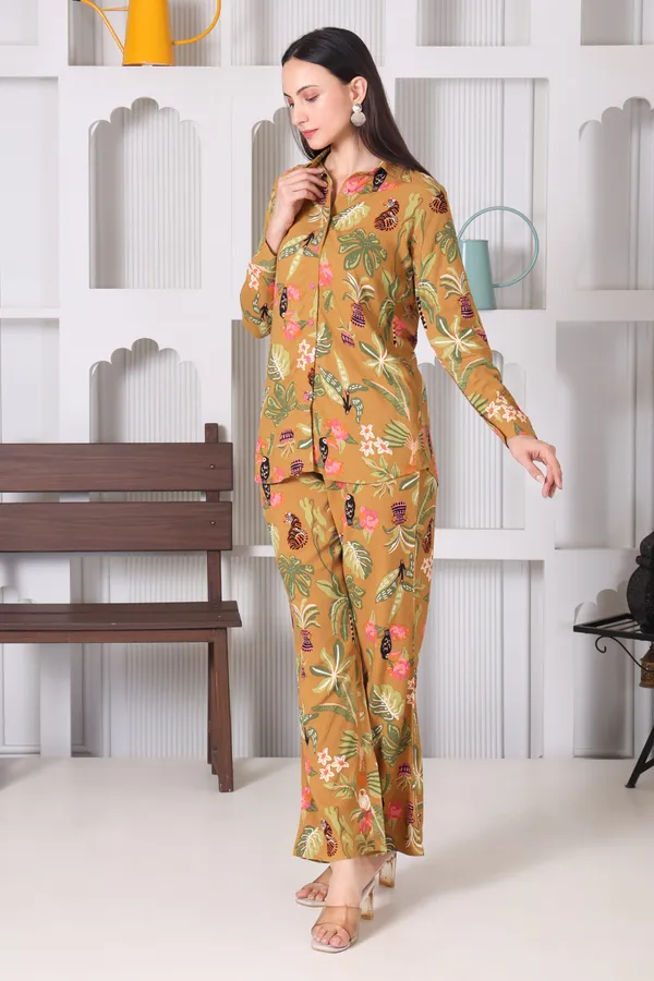 Brown_Rayon_Cotton_Co-Ords_For_Women