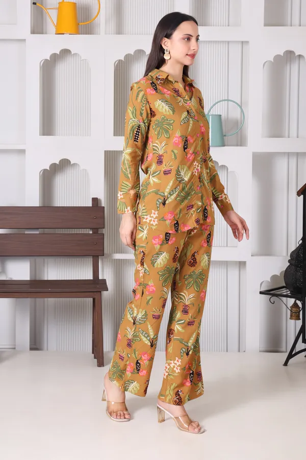 Brown_Rayon_Cotton_Co-Ords_For_Women