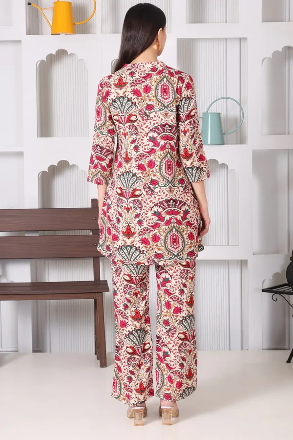 Cream_Rayon_Cotton_Co-Ords_For_Women