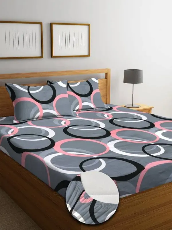 220_TC_Fitted_Floral_Bedsheet_Multicolor_With_2_Pillow_Covers_(72X78X_Upto_10_Inches)_&_360_Degree_Elasticated