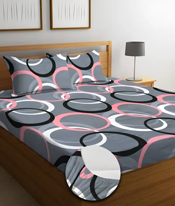 220_TC_Fitted_Floral_Bedsheet_Multicolor_With_2_Pillow_Covers_(72X78X_Upto_10_Inches)_&_360_Degree_Elasticated