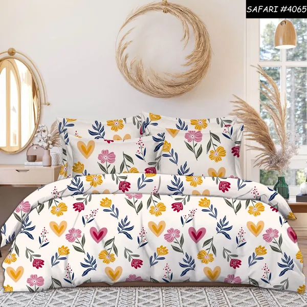 Multicolor_Premium_Cotton_Essence_Petite_Blooms_Bed_Sheet_with_pillow_cover