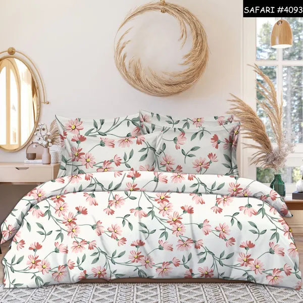 White_Premium_Cotton_Elite_Elegant_Flowers_Bed_Sheet_with_pillow_cover