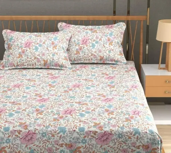 White_Premium_Cotton_Elite_Elegant_Flowers_Bed_Sheet_with_pillow_cover