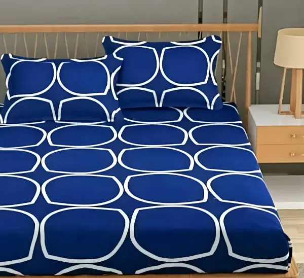 Falora_220_Thread_Count_Premium_Cotton_Fitted_Bedsheet_|_Luxe_Square_|_King/Queen/Double_|_72×78_/_60×78_Inches_|_360°_Elasticated_|_With_2_Pillow_Covers_(Up_to_8_Inches_Mattress)