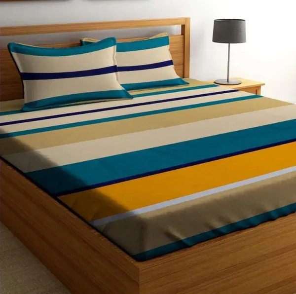 Falora_220_Thread_Count_Premium_Cotton_Fitted_Bedsheet_|_Multicolor_Spectrum_Luxe_|_King/Queen_|_Elasticated_|_With_2_Pillow_Covers