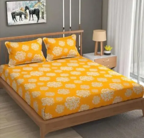 Yellow_Premium_Cotton_Aura_Royal_Artistry_Bed_Sheet_with_pillow_cover
