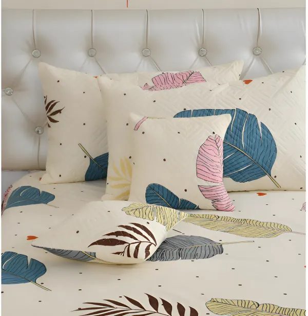 Off-White_Cotton_Aura_–_Blooming_Feather_Elegance_5-Piece_Bedsheet_Set_with_pillow_cover