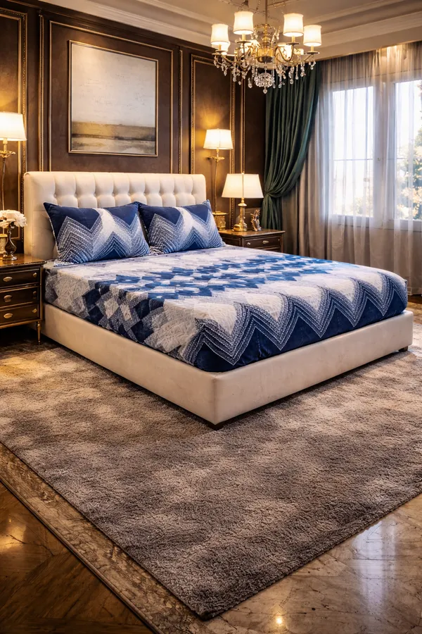WinterWarm_Azure_Royale_Geometric_Bedsheet_Set