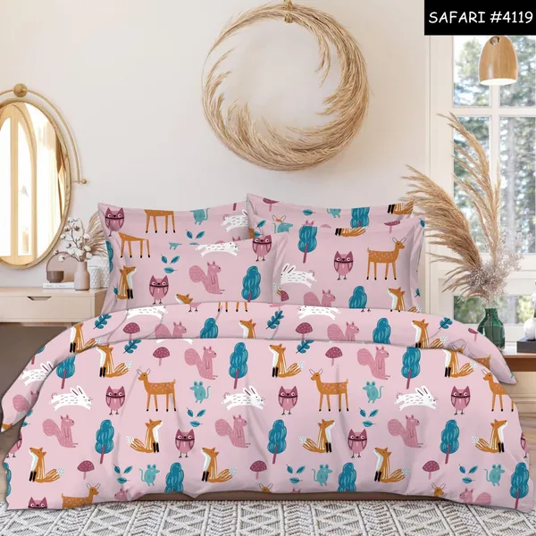 Kids_Forest_Friends_Cartoon_Print_500_TC_Flat_Bedsheet