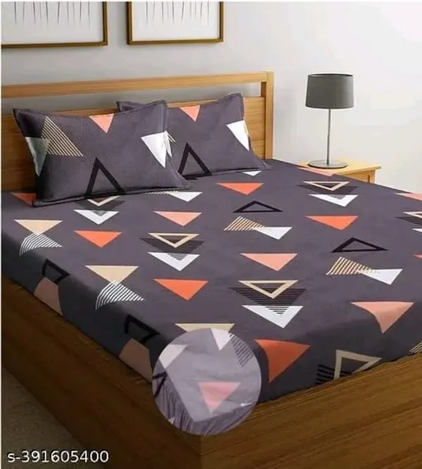 Grey_Premium_Cotton_Luxe_Triad_Harmony_Collection_Bed_Sheet_with_pillow_cover