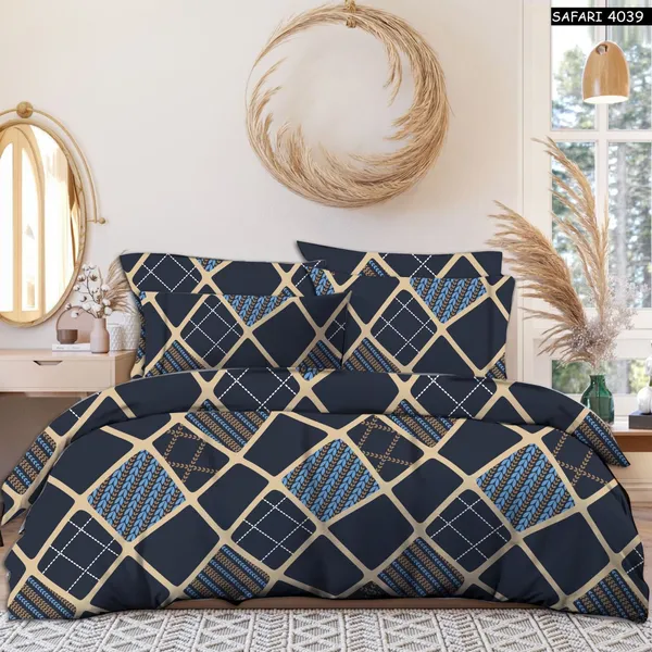 Multicolor_Premium_Cotton_Luxe_Zigzag_Harmony_Bed_Sheet_with_pillow_cover