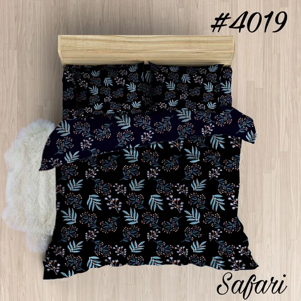 Multicolor_Premium_Cotton_Luxe_Midnight_Leaves_Bed_Sheet_with_pillow_cover