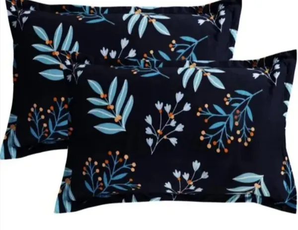 Multicolor_Premium_Cotton_Luxe_Midnight_Leaves_Bed_Sheet_with_pillow_cover