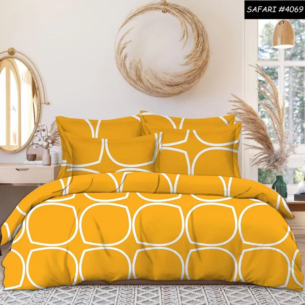 Yellow_Premium_Cotton_Luxe_Regal_Squares_Design_Bed_Sheet_with_pillow_cover