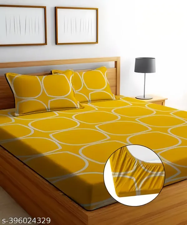 Yellow_Premium_Cotton_Luxe_Regal_Squares_Design_Bed_Sheet_with_pillow_cover