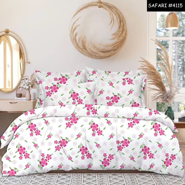 White_Premium_Cotton_Essence_Blush_Bloom_Bed_Sheet_with_pillow_cover