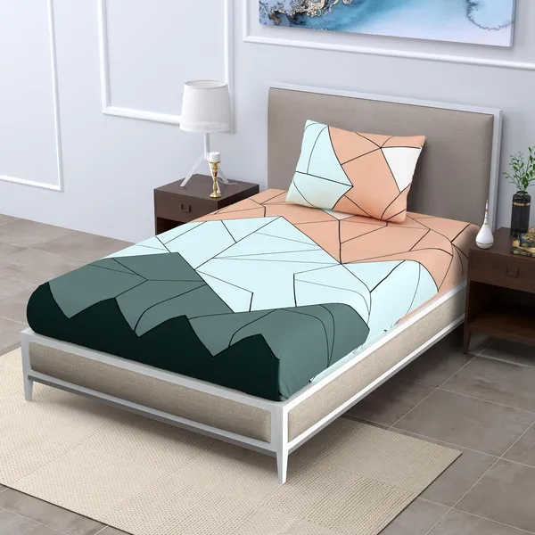 Falora_220_Tc_Multicolor_Premium_Cotton_Luxe_Zigzag_Symphony_Fitted_Bed_Sheet_with_pillow_cover