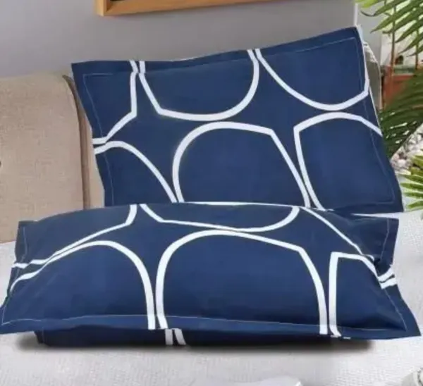 Blue_Premium_Cotton_Luxe_Curved_Harmony_Bed_Sheet_with_pillow_cover