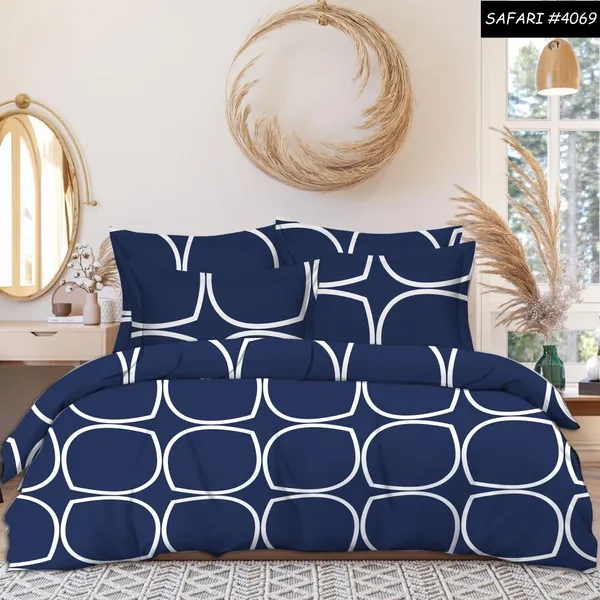 Blue_Premium_Cotton_Luxe_Curved_Harmony_Bed_Sheet_with_pillow_cover