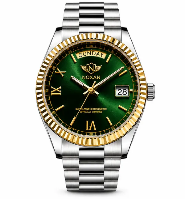 Green_Dial_Watch_With_Stylish_Stainless_Steel_Straps_For_Men
