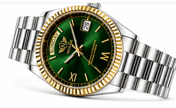 Green_Dial_Watch_With_Stylish_Stainless_Steel_Straps_For_Men