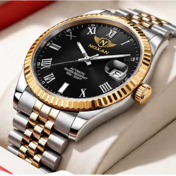 Black_Luxury_Dial_Watch_With_Stylish_Gold_And_Stainless_Steel_Straps_For_Men