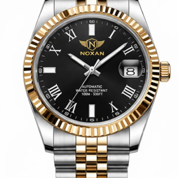 Black_Luxury_Dial_Watch_With_Stylish_Gold_And_Stainless_Steel_Straps_For_Men