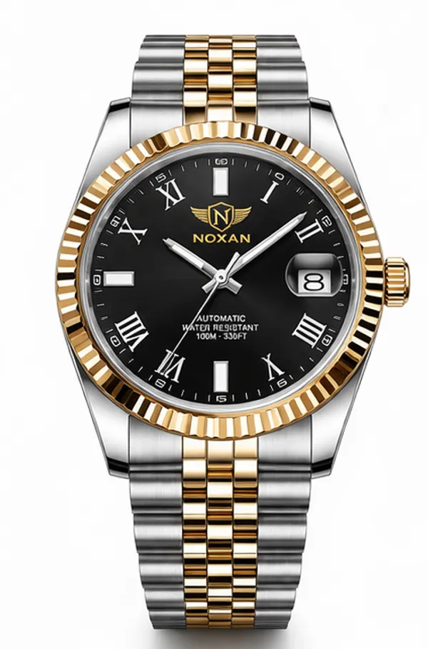 Black_Luxury_Dial_Watch_With_Stylish_Gold_And_Stainless_Steel_Straps_For_Men