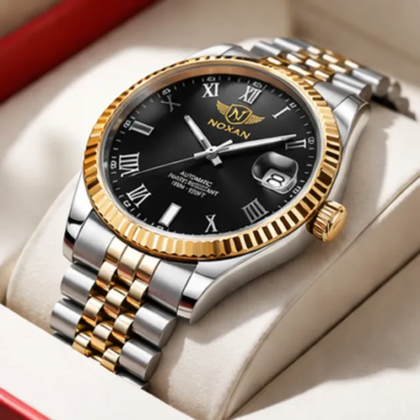 Black_Luxury_Dial_Watch_With_Stylish_Gold_And_Stainless_Steel_Straps_For_Men
