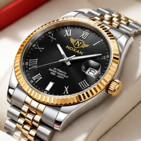 Black_Luxury_Dial_Watch_With_Stylish_Gold_And_Stainless_Steel_Straps_For_Men