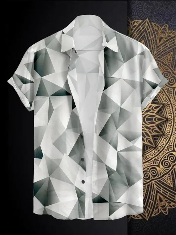 Black_Geometric_Pattern_Short_Sleeve_Button-Down_Shirt,_Grey_And_White,_Modern_Abstract_Design
