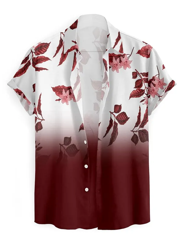 Men's_Casual_Button_Down_Shirt,_Short_Sleeve,_Leaf_Print_Ombre_Design,_Regular_Fit,_Cotton_Blend