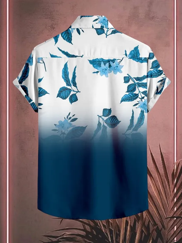 Blue_Casual_Button_Down_Shirt,_Short_Sleeve,_Leaf_Print_Ombre_Design,_Regular_Fit,_Cotton_Blend