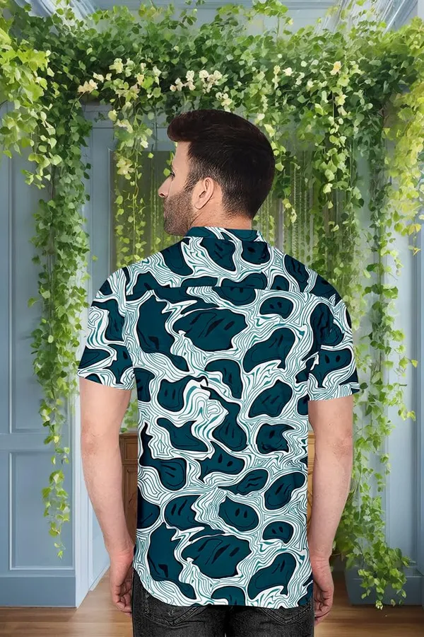 Blue_Abstract_Pattern_Short_Sleeve_Button-Down_Shirt_Topographic_Design