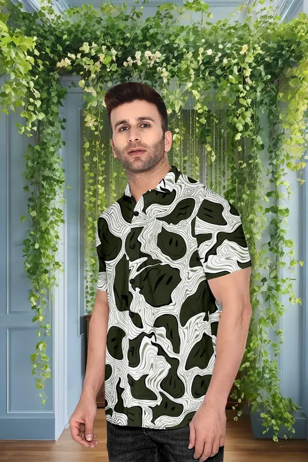 Green_Abstract_Pattern_Short_Sleeve_Button-Down_Shirt_Topographic_Design