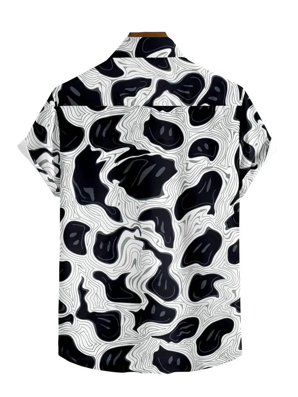 Black_Abstract_Pattern_Short_Sleeve_Button-Down_Shirt_Topographic_Design