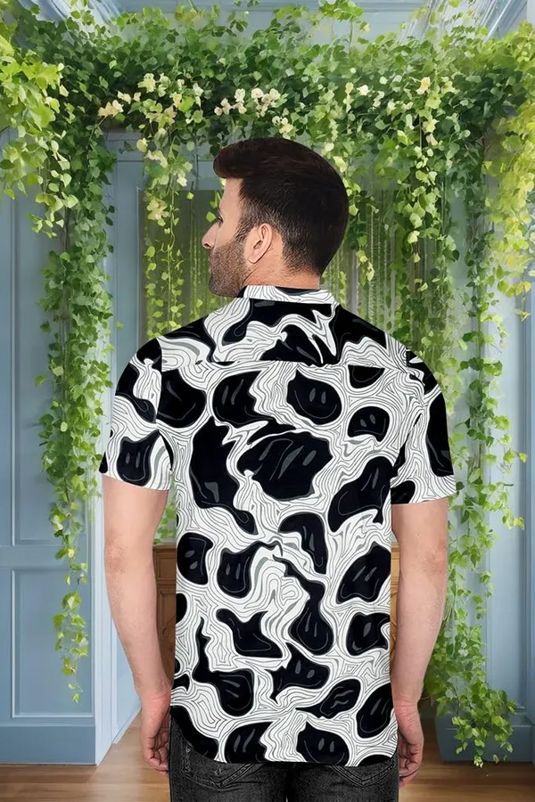 Black_Abstract_Pattern_Short_Sleeve_Button-Down_Shirt_Topographic_Design