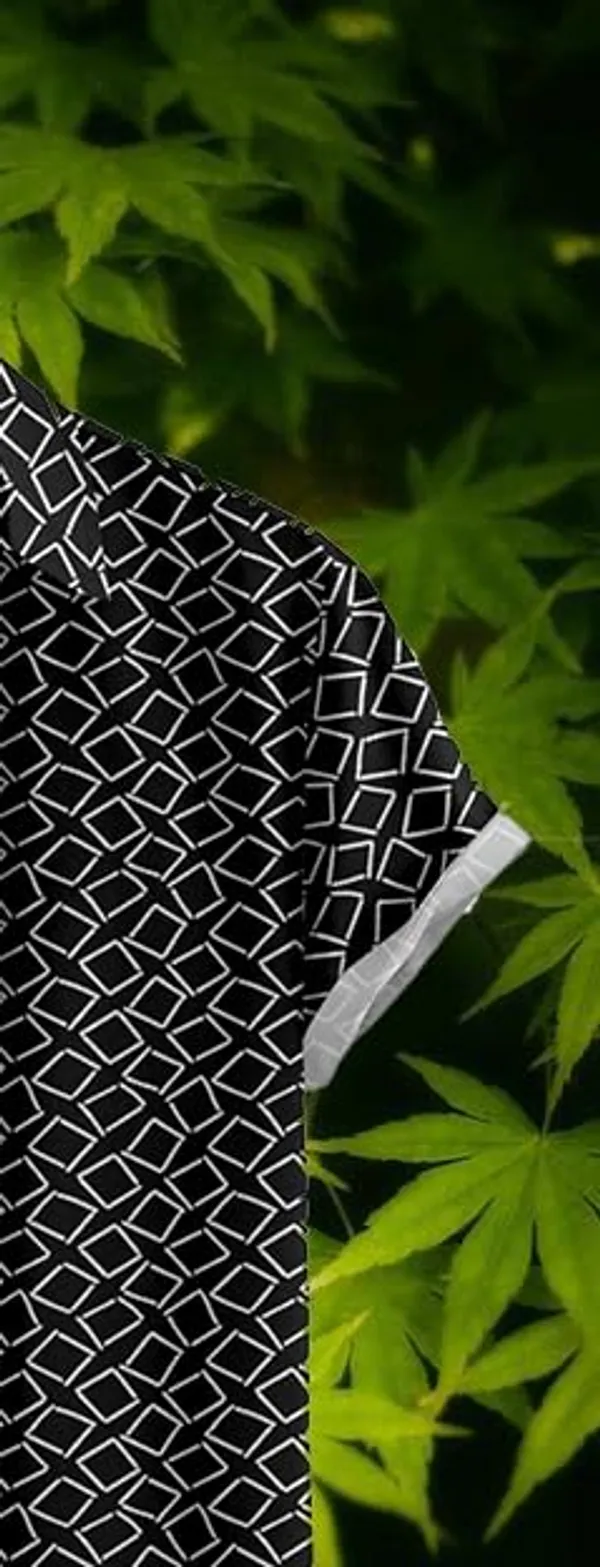 Geometric_Pattern_Short_Sleeve_Button-Down_Shirt,_Black_and_White_Print,_Casual_Wear