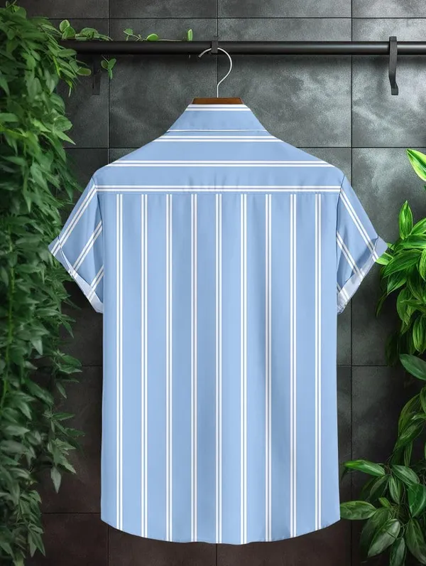 Light_Blue_Short_Sleeve_Button-Down_Shirt,_White_With_Black_Vertical_Stripes,_Casual_Fit