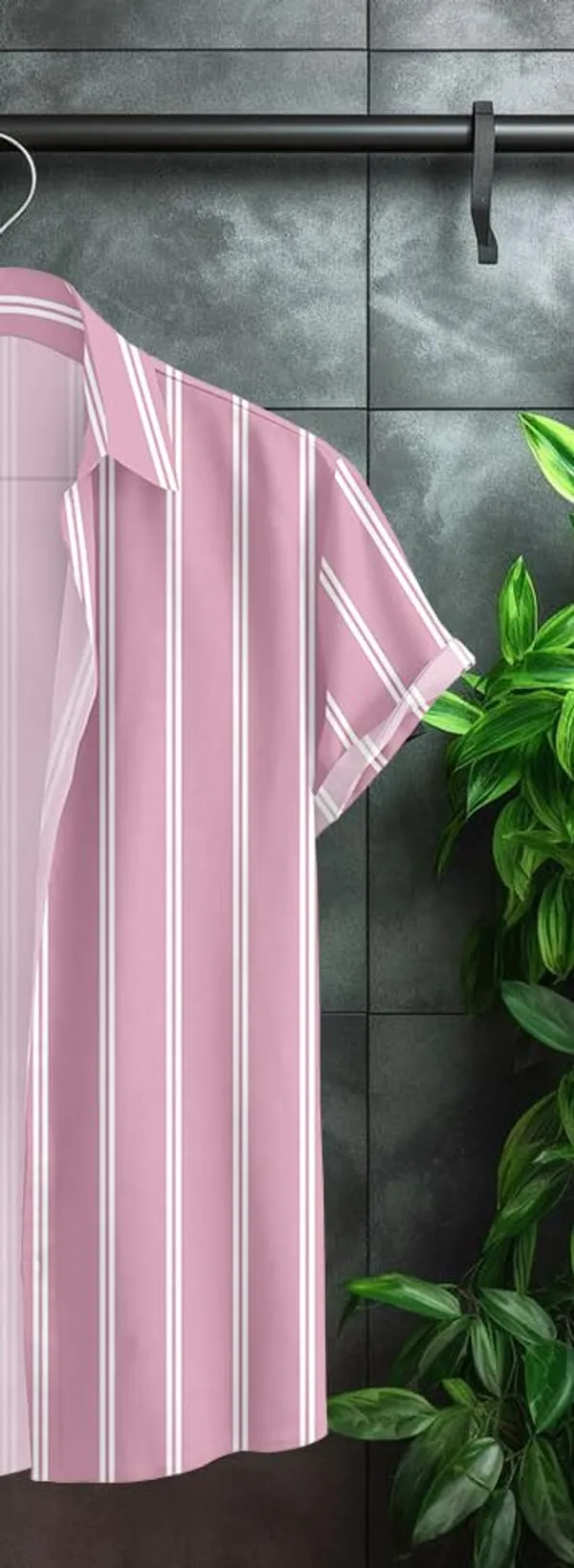 Pink_Short_Sleeve_Button-Down_Shirt,_White_With_Black_Vertical_Stripes,_Casual_Fit
