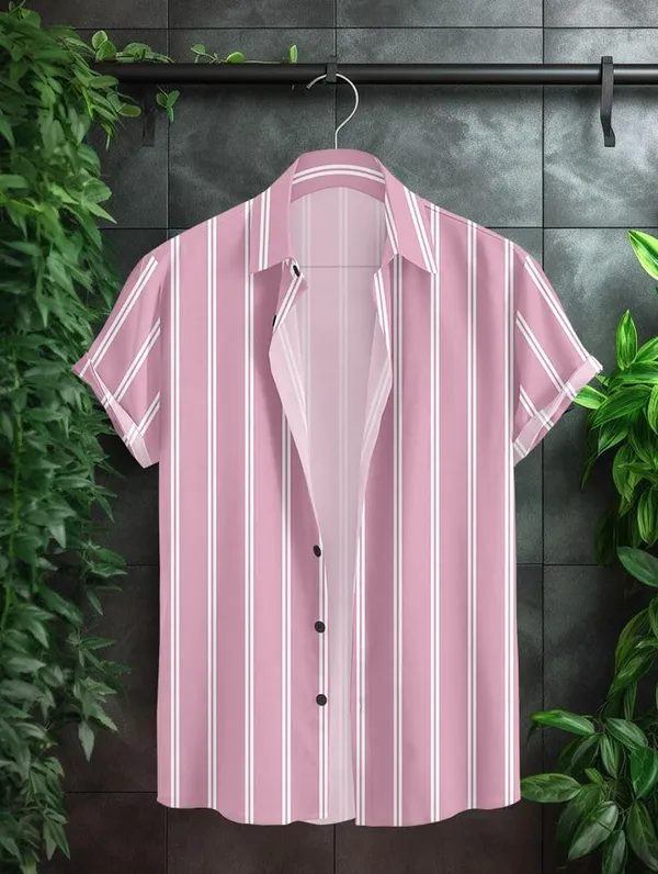 Pink_Short_Sleeve_Button-Down_Shirt,_White_With_Black_Vertical_Stripes,_Casual_Fit