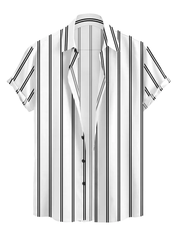 Restyle_Short_Sleeve_Button-Down_Shirt,_White_with_Black_Vertical_Stripes,_Casual_Fit